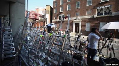 Media outside St Mary's hospital