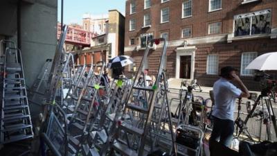 Media outside St Mary's hospital