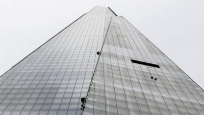 Climbers on side of Shard