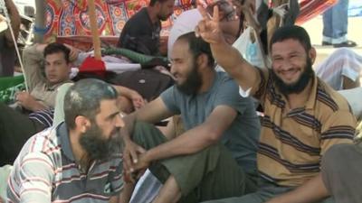 Makeshift camp in Cairo