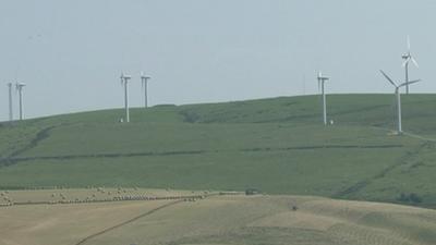 Wind farm at Gilfach Goch