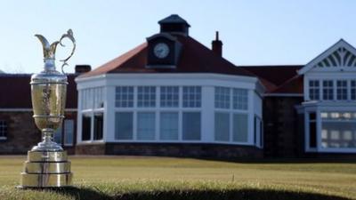 Muirfield Clubhouse and the Claret Jug