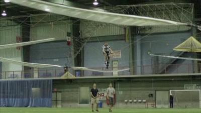 The human-powered helicopter in flight