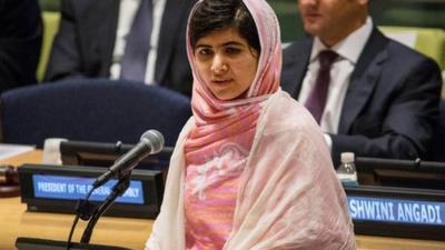 Malala Yousafzai addresses the United Nations