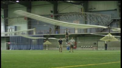 The human-powered helicopter in flight