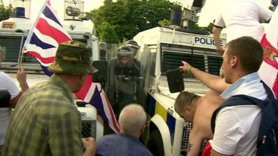 Police and Orangemen in Belfast