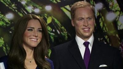 Waxwork models of the Duke and Duchess of Cambridge