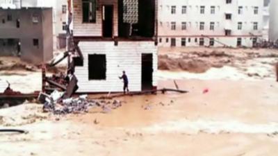 Lucky escape for man whose house is swept away
