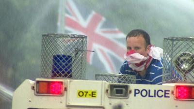 Clashes with police in Belfast