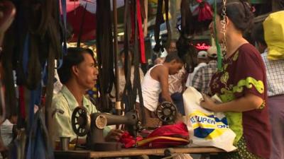 Market scene in Burma