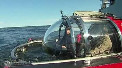 Vladimir Putin in a submarine