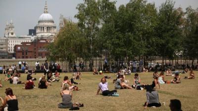 Sunbathers near St Paul's