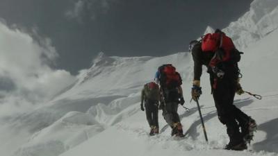 Walkers on Everest