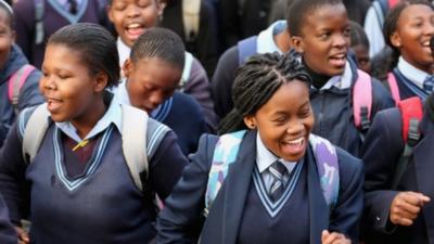 Children celebrate in Johannesburg