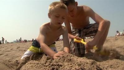 Children on the beach