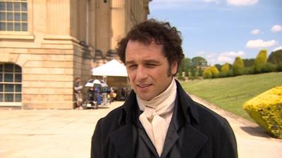 Death Comes to Pemberley being filmed at Chatsworth House