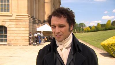 Death Comes to Pemberley being filmed at Chatsworth House