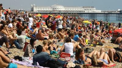 People on Brighton beach