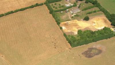 Aerial footage of south-east England