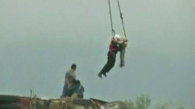 Child airlifted to safety