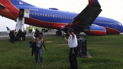 Collapsed plane at LaGuardia