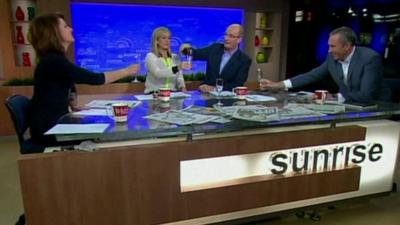 News team on Australia's sunrise programme