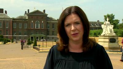 BBC Royal Correspondent Daniella Relph outside Kensington Palace