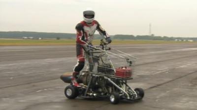 Matt McKeown's jet-powered shopping trolley