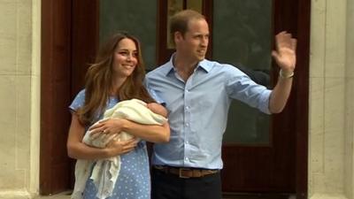 The Duke and Duchess of Cambridge with their new baby