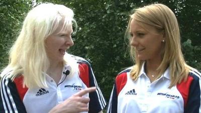 Visually impaired skier Kelly Gallagher and guide Charlotte Evans