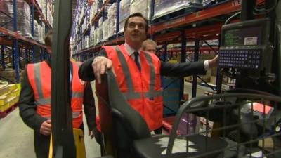 George Osborne and a forklift truck