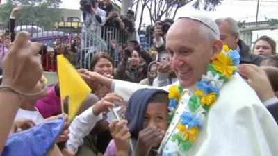 The pope with children in Brazil