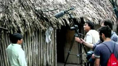 A scene from Baktun being filmed