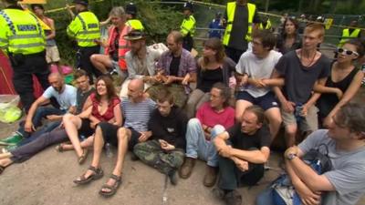 Protesters at Balcombe