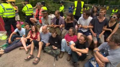 Protesters at Balcombe