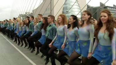 Riverdance line of dancers in Dublin