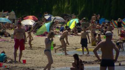 Germans on the beach in Berlin