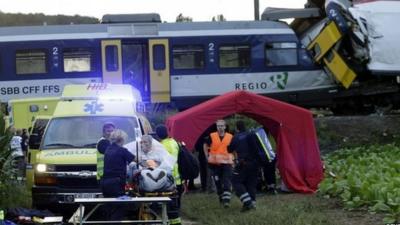 Scene of Swiss train crash