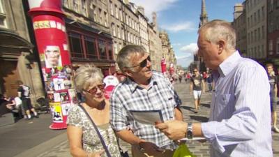 Johnnie Walker handing out flyers