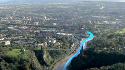 Aerial view of New Cut in Bristol