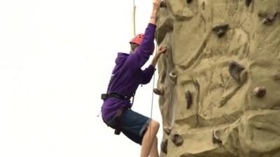 Scout climbing