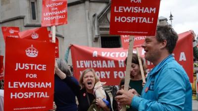 Campaigners outside the High Court in London