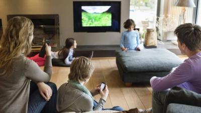 Family in living room