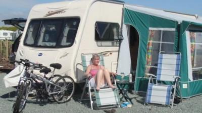 The caravan was found on a travellers site in Hampshire