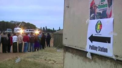 Polling station in Zimbabwe