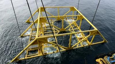 Structure being lowered into the sea