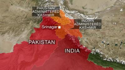 Map showing Kashmir