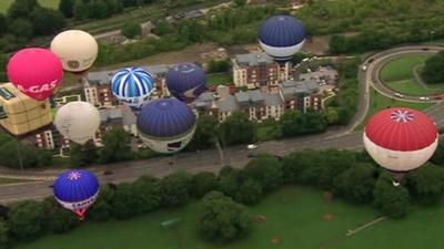 Balloons in the sky at the launch of the 2013 fiesta