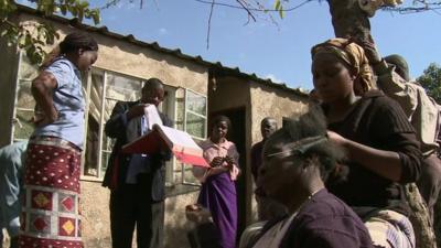 A vote counter in Zimbabwe