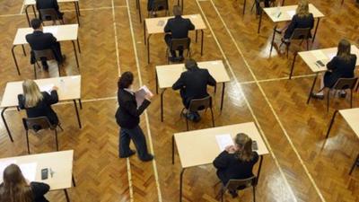 Pupils sitting an exam